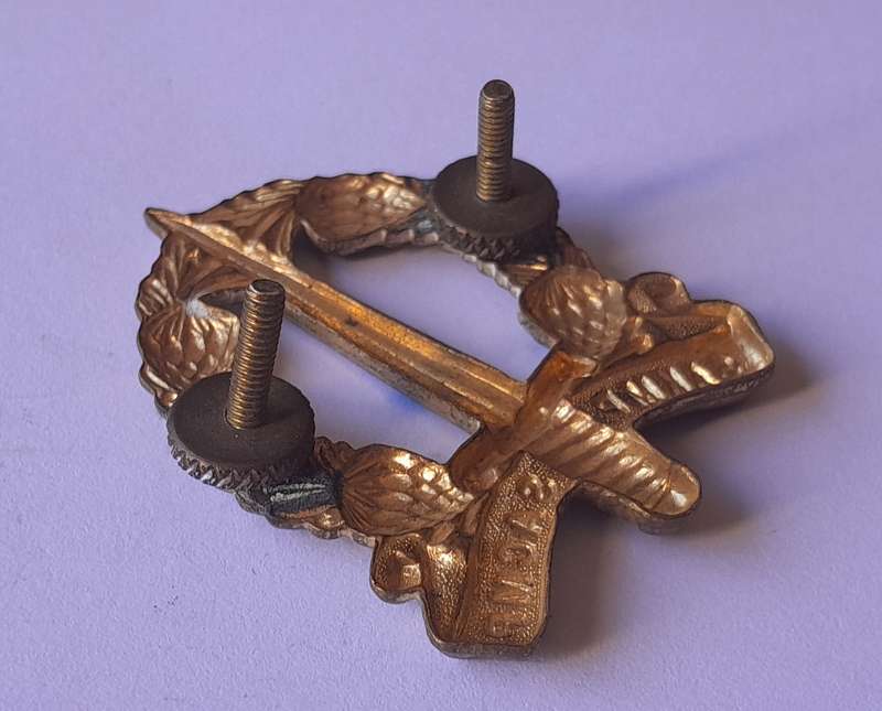 SA Corps of Military Police Cap Badge.  Screw Lugs Intact.