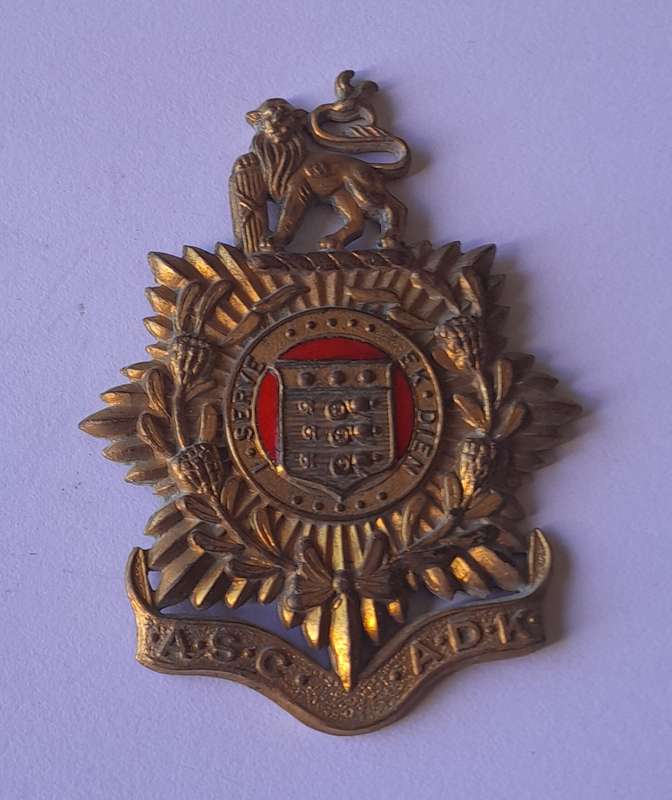 SA Army Service Corps Cap Badge.  No Lugs.