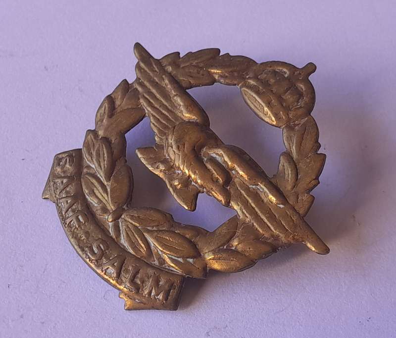 WW2 SA Air Force Cap Badge.  Lugs Intact.