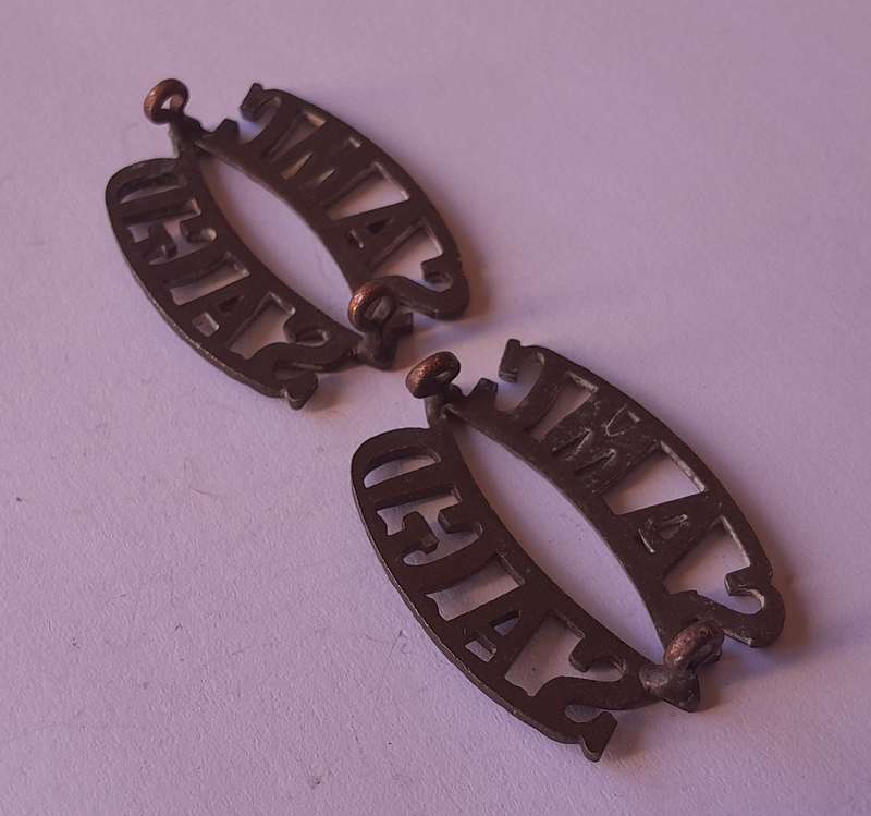 Early Pair SA Medical Corps Shoulder Titles.  Lugs Intact.