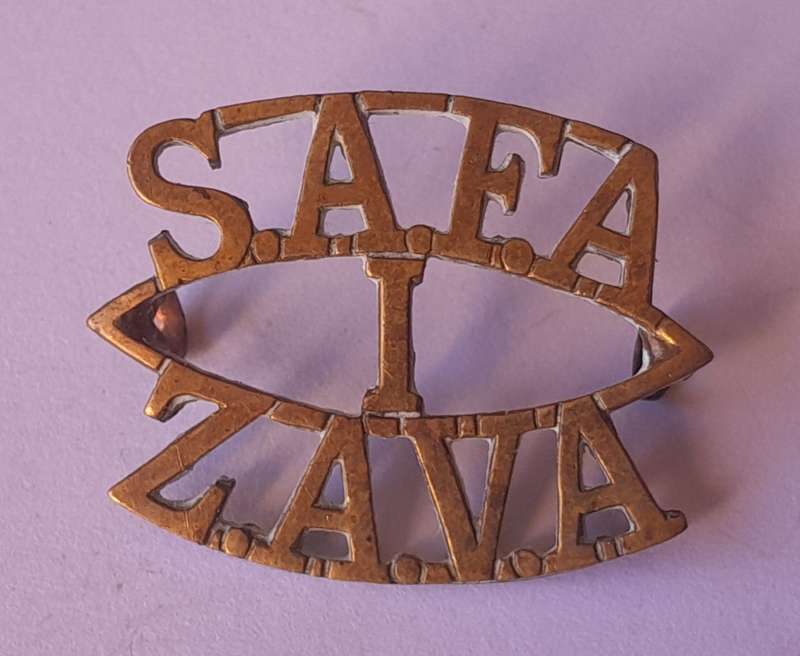 Rare WW1 S.A.F.A / Z.A.V.A 1st Field Artillery Title.  Lugs Intact.