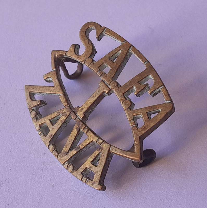 Rare WW1 S.A.F.A / Z.A.V.A 1st Field Artillery Title.  Lugs Intact.