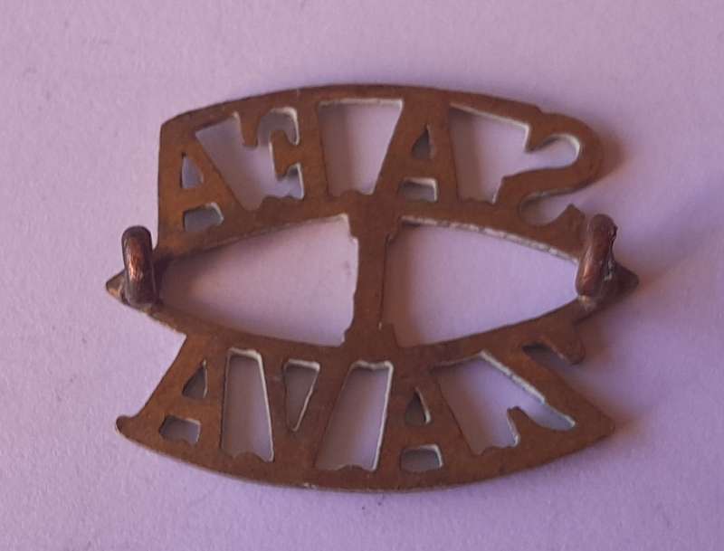 Rare WW1 S.A.F.A / Z.A.V.A 1st Field Artillery Title.  Lugs Intact.