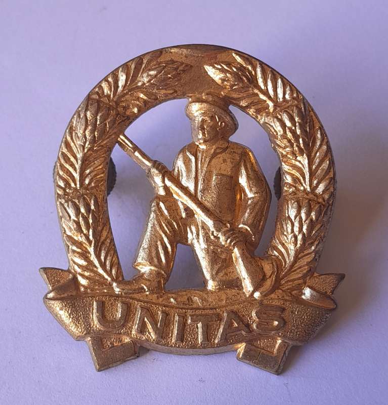 SA Army Commando Cap Badge.  Screw Lugs Intact.