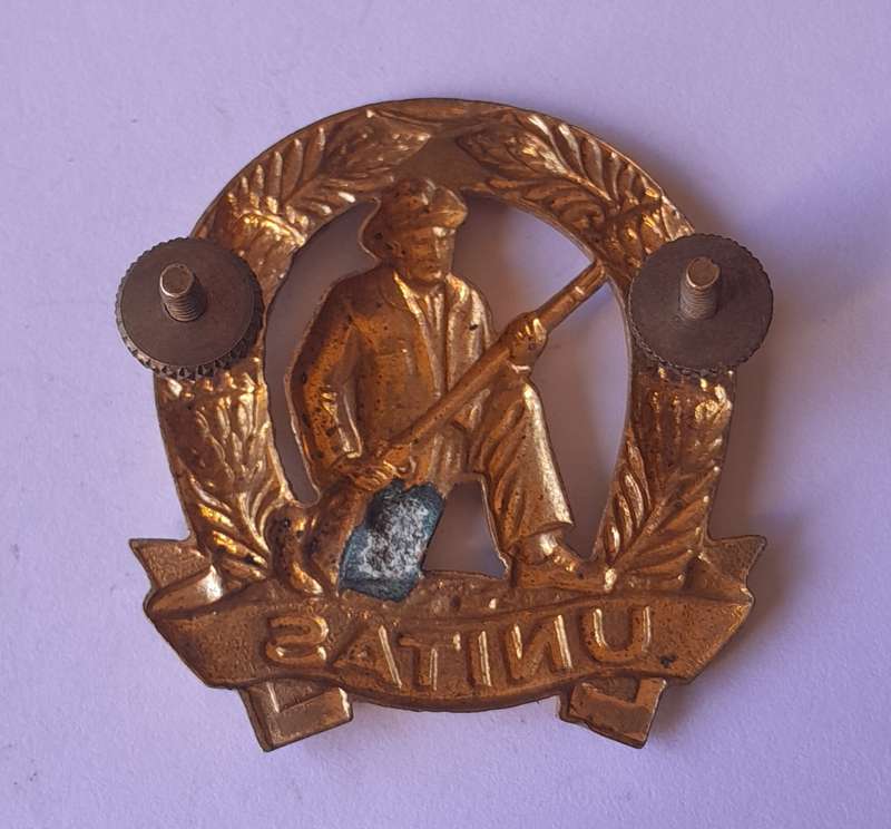 SA Army Commando Cap Badge.  Screw Lugs Intact.