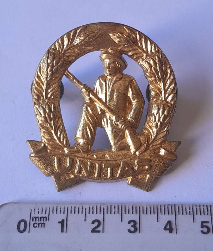 SA Army Commando Cap Badge.  Screw Lugs Intact.
