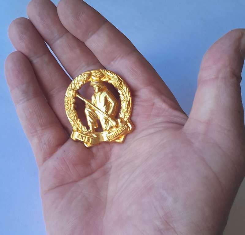 SA Army Skiet Commando Cap Badge. Lugs Intact.