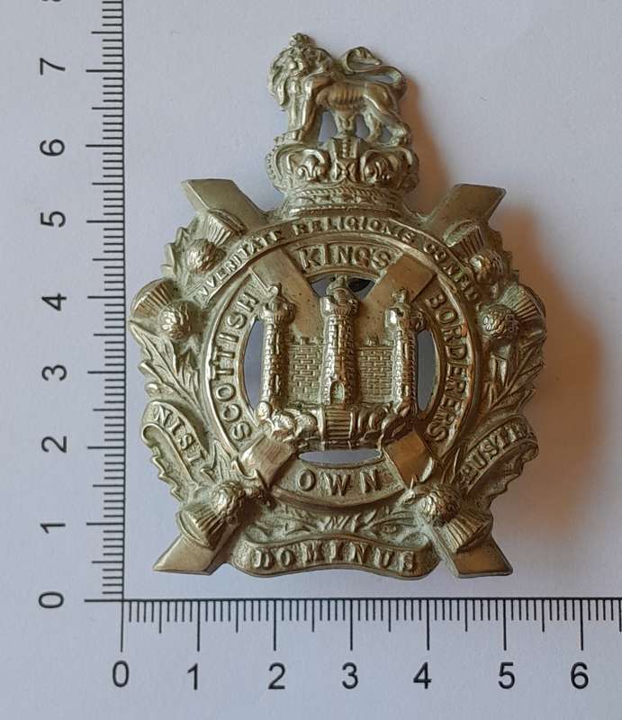 Boer War Kings Own Scottish Borderers Glengarry Badge.  Lugs Intact.