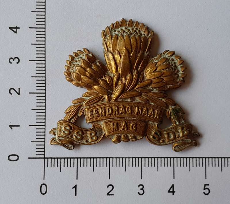 SA Army Special Service Battalion Cap Badge.  No Lugs.