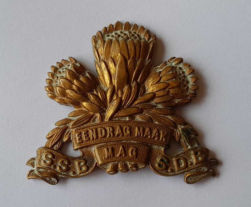 SA Army Special Service Battalion Cap Badge.  No Lugs.