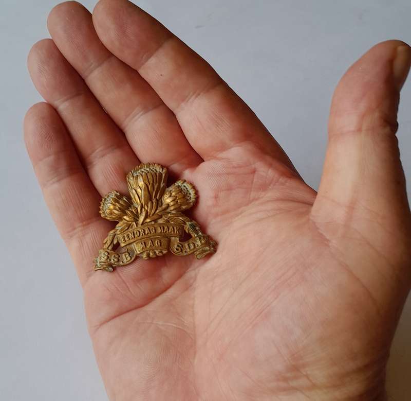 SA Army Special Service Battalion Cap Badge.  No Lugs.