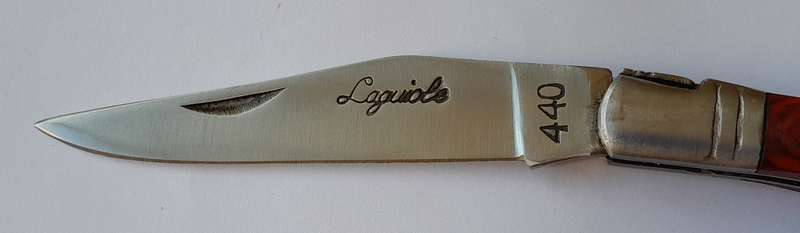 Vintage `Laguiole` Folding Knife With 440 Steel Blade And Two Tone Wood Handle.