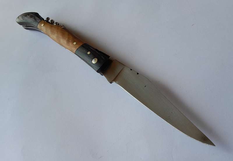 Vintage `Laguiole` Folding Knife With Two Tone Wood Handle.
