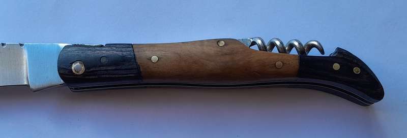 Vintage `Laguiole` Folding Knife With Two Tone Wood Handle.