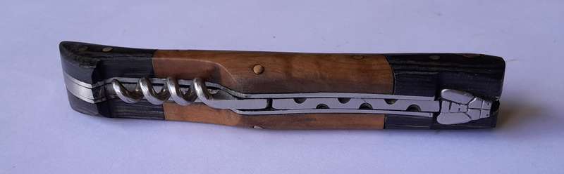 Vintage `Laguiole` Folding Knife With Two Tone Wood Handle.