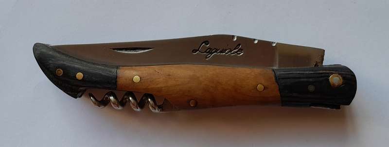 Vintage `Laguiole` Folding Knife With Two Tone Wood Handle.