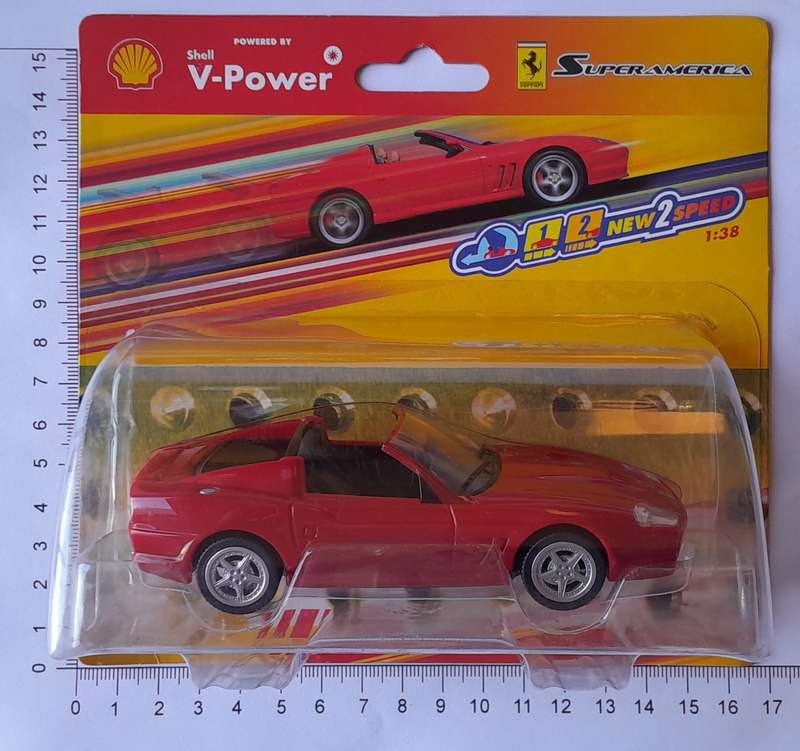 Hot Wheels Shell V-Power Ferrari Superamerica. Scale 1/38 (11.5cm). Sealed In Original Packaging.