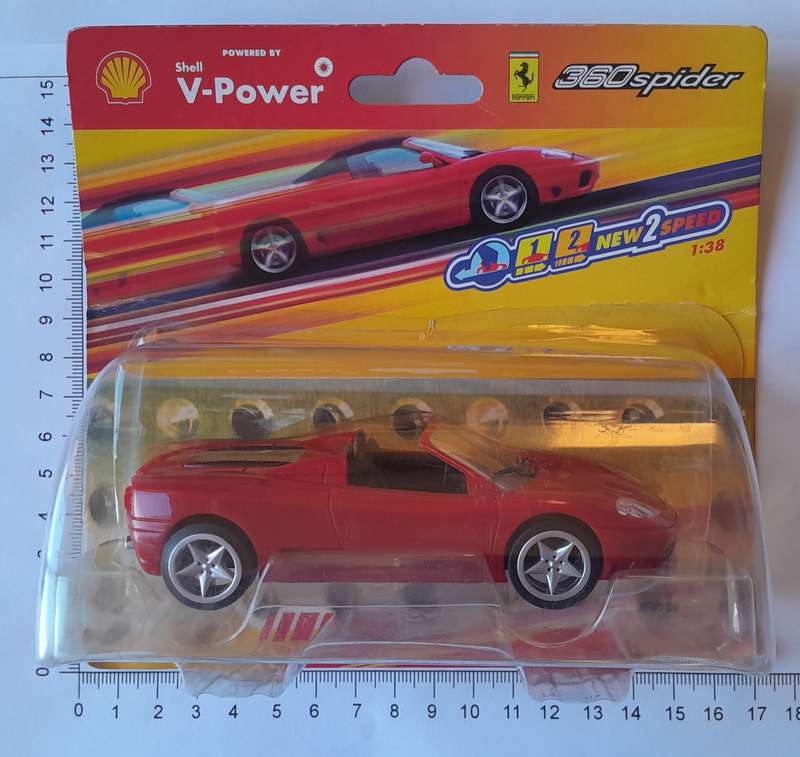 Hot Wheels Shell V-Power Ferrari 360 Spider. Scale 1/38 (11.5cm). Sealed In Original Packaging.