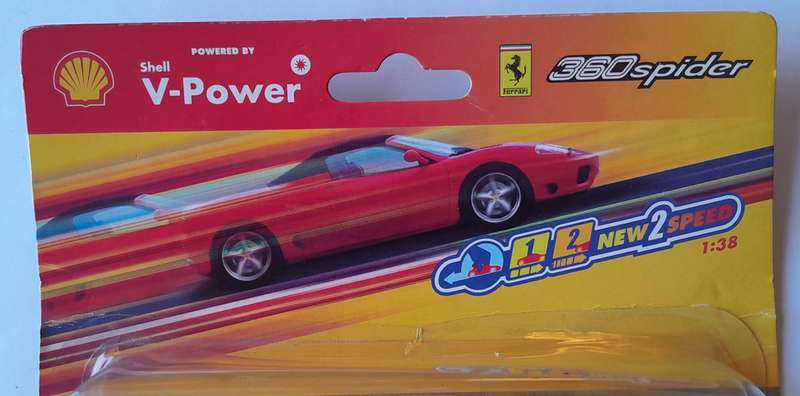 Hot Wheels Shell V-Power Ferrari 360 Spider. Scale 1/38 (11.5cm). Sealed In Original Packaging.