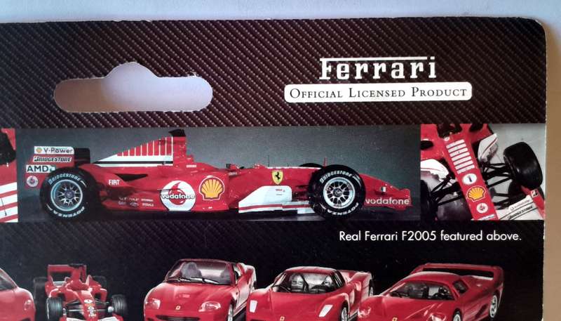 Hot Wheels Shell V-Power Ferrari F2005. Scale 1/38 (12cm). Sealed In Original Packaging.