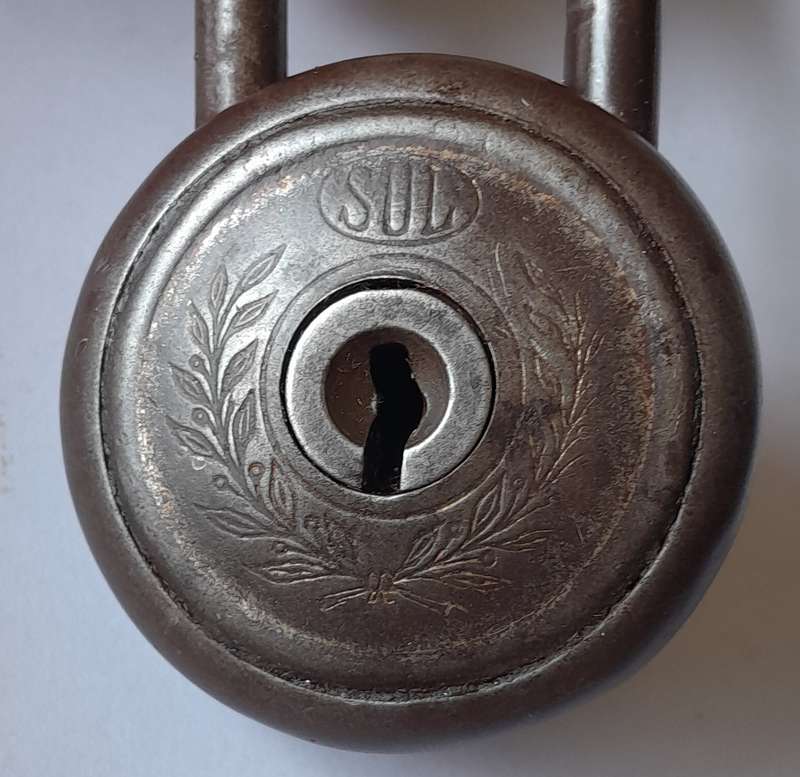 Rare Antique German SUL Padlock.  No Key.  8 x 5cm.