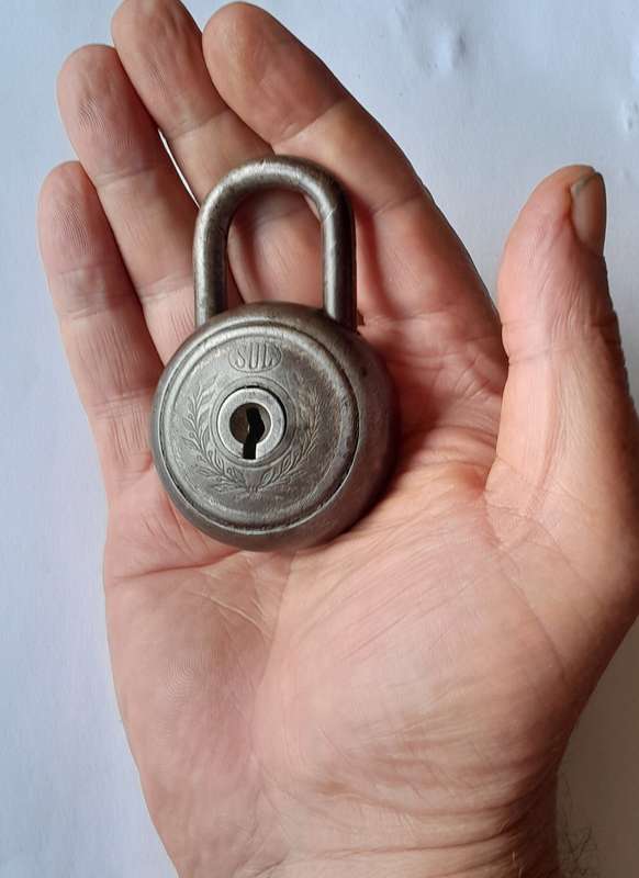 Rare Antique German SUL Padlock.  No Key.  8 x 5cm.