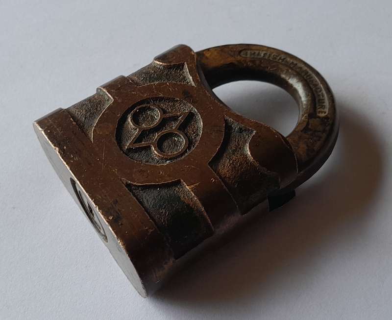 Antique Padlock.  British Manufacture.  No Key.  5.5 x 4.5cm