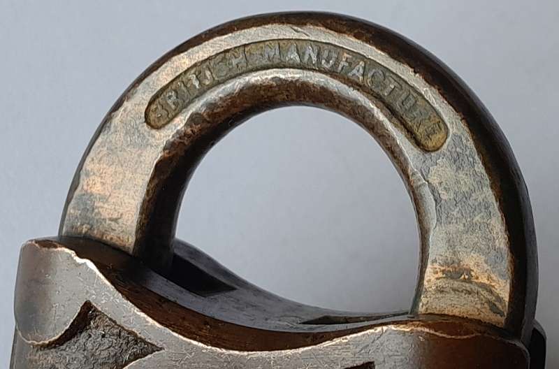 Antique Padlock.  British Manufacture.  No Key.  5.5 x 4.5cm