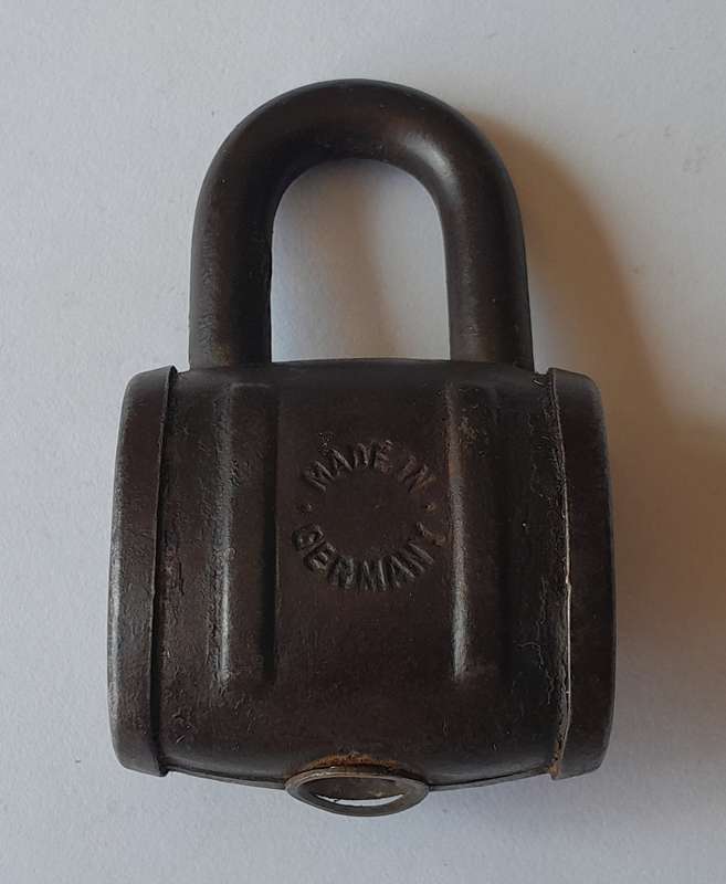 Rare Antique German "11" Barrell Padlock.  No Key.  6 x 3.5cm