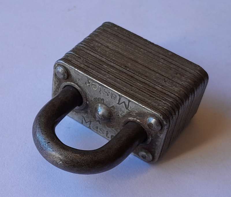 Vintage Master Lock Co. Milwaukee U.S.A Padlock.  No Key.  6.5 x 4cm.