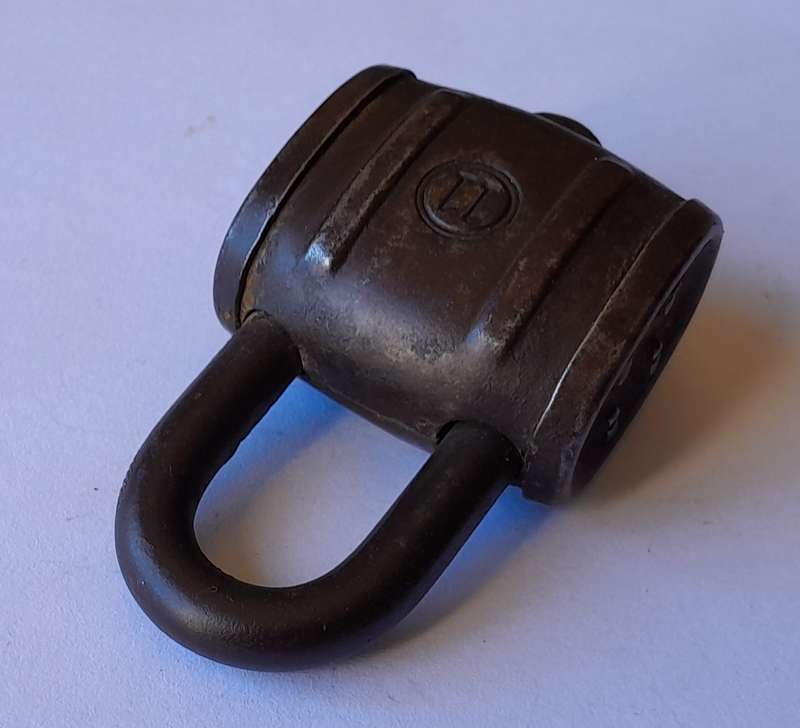 Rare Antique German "11" Barrell Padlock.  No Key.  6 x 3.5cm