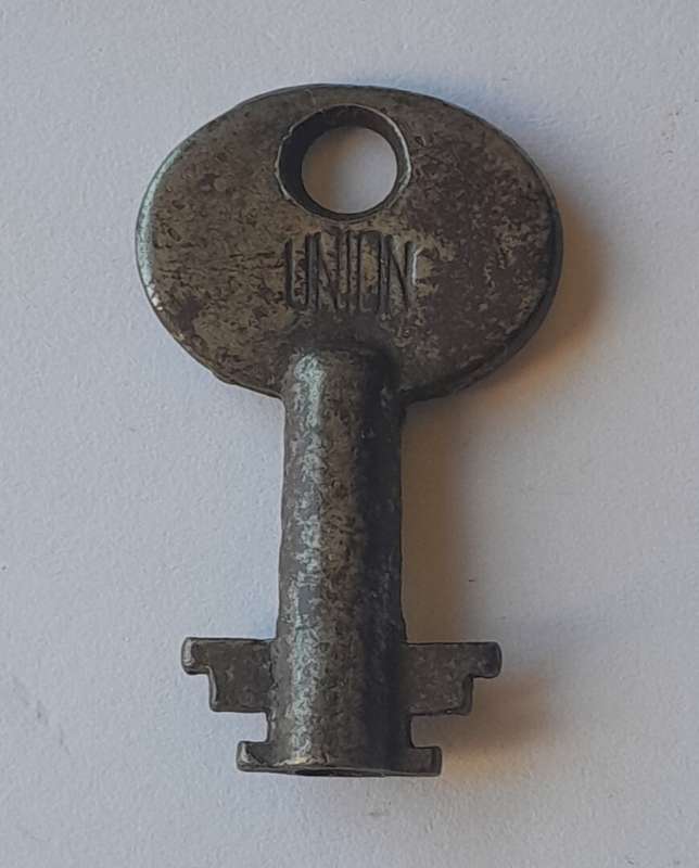 Antique Union Padlock Key.  3.8cm.
