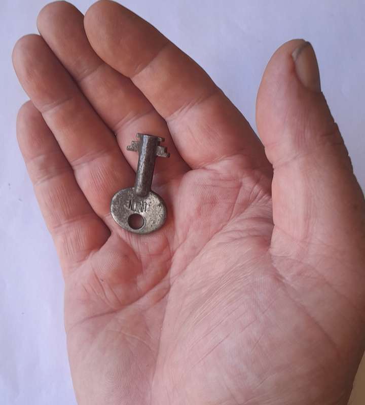 Antique Union Padlock Key.  3.8cm.