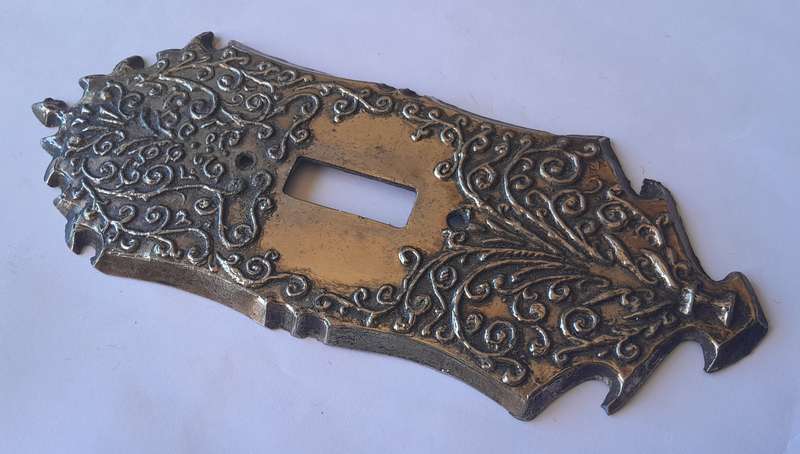 Vintage Cast Metal Ornate Light Switch Plate Cover.  21 x 8cm.