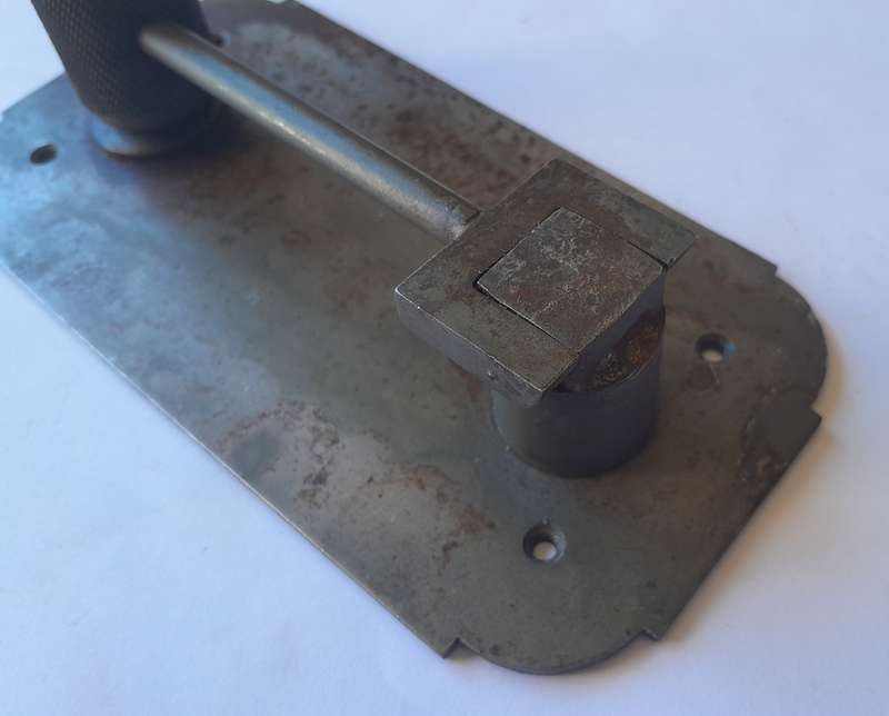 Unusual Vintage Cast Iron Hammer Door Knocker By C. Schutte.  15.2 x 7.6cm.