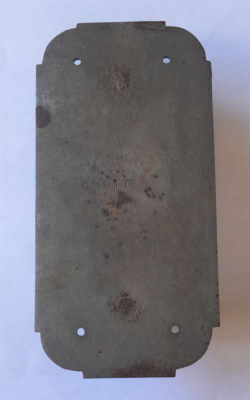 Unusual Vintage Cast Iron Hammer Door Knocker By C. Schutte.  15.2 x 7.6cm.