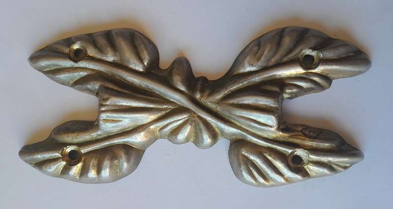 Pair Vintage Cast Brass Bow Mount Decorations.  13.5cm.