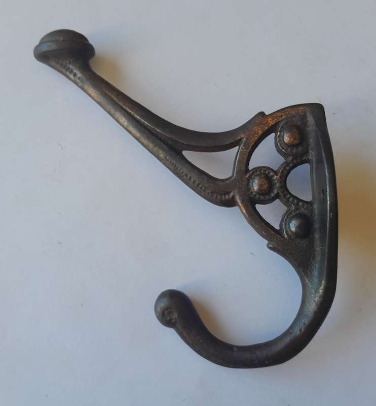 Antique Cast Metal Wall Hook.  11cm.