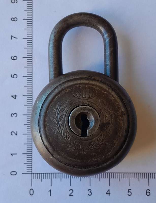 Rare Antique German SUL Padlock.  No Key.  8 x 5cm.