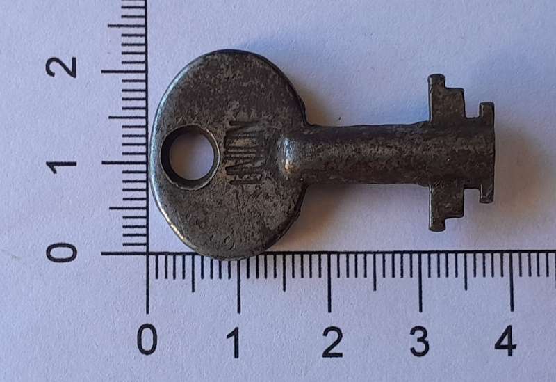 Antique Union Padlock Key.  3.8cm.