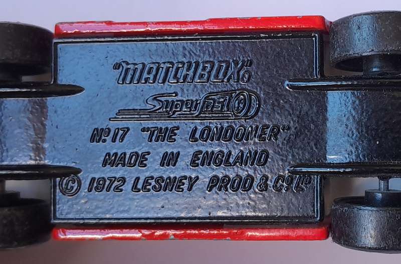 1970's Matchbox  Superfast Die Cast No.17 "The Londoner" Bus. 7.7cm.