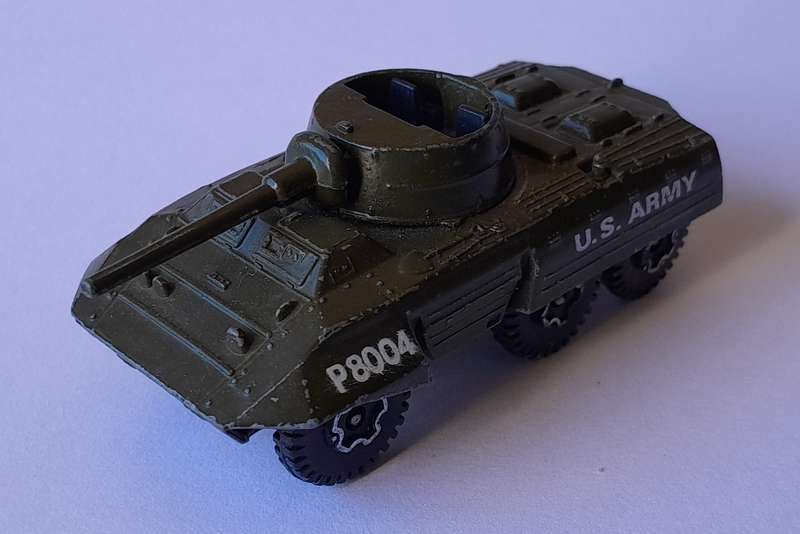1970's Playart Die Cast US Army M8 Armoured Car. 6.5cm.