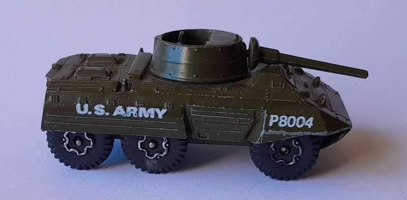 1970's Playart Die Cast US Army M8 Armoured Car. 6.5cm.