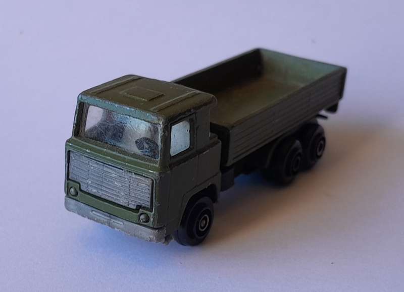 1970's Playart Die Cast Army Flatbed Truck. 7.2cm.