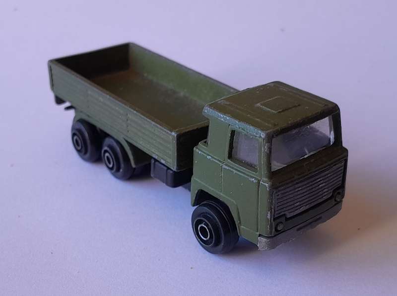 1970's Playart Die Cast Army Flatbed Truck. 7.2cm.