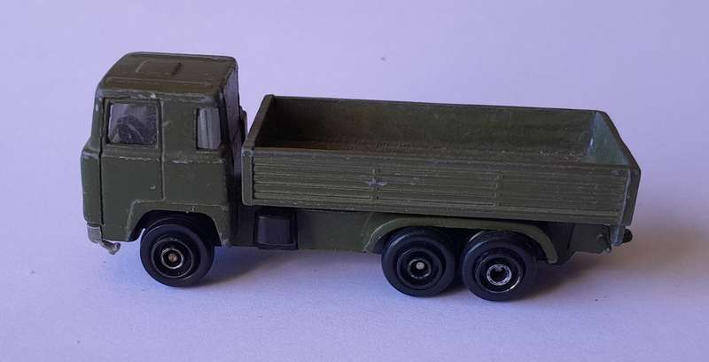 1970's Playart Die Cast Army Flatbed Truck. 7.2cm.