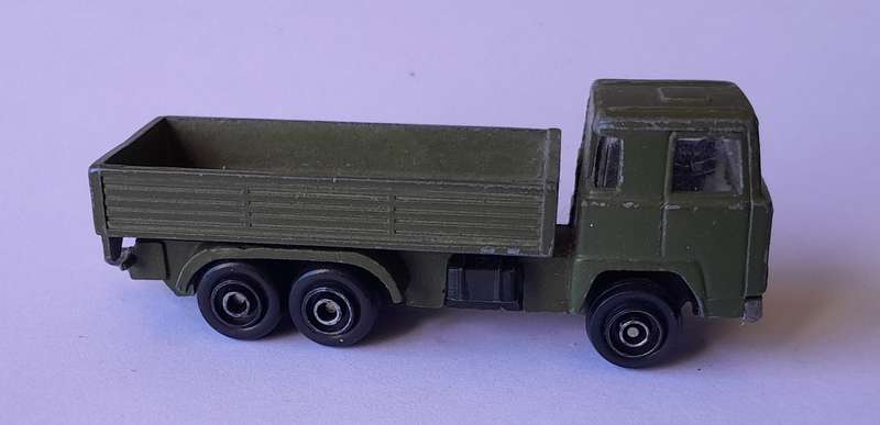 1970's Playart Die Cast Army Flatbed Truck. 7.2cm.