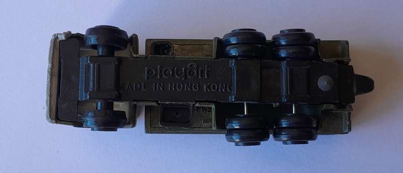 1970's Playart Die Cast Army Flatbed Truck. 7.2cm.
