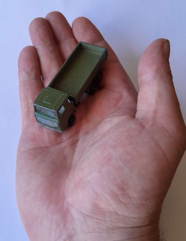 1970's Playart Die Cast Army Flatbed Truck. 7.2cm.