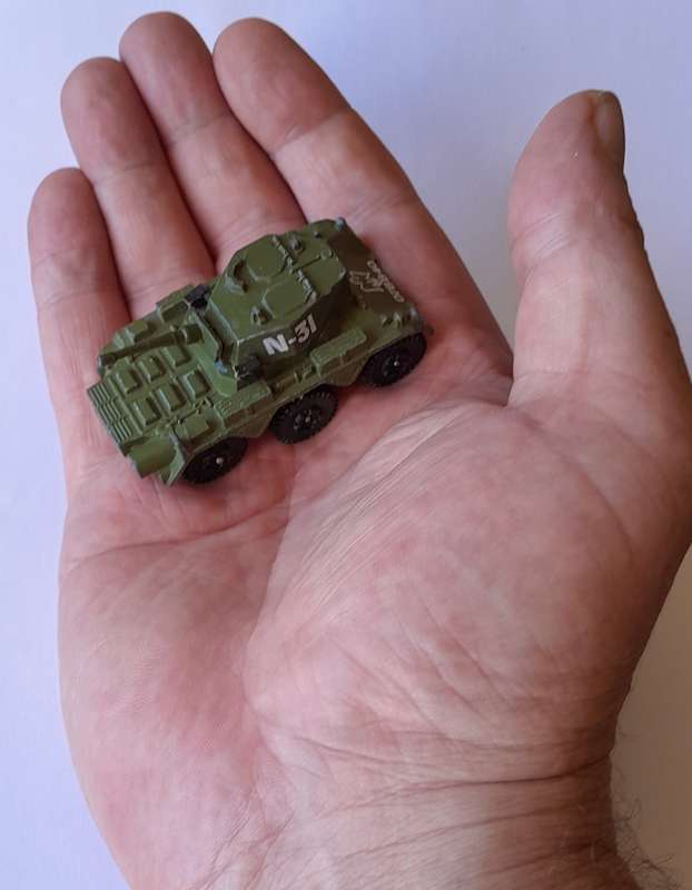1970's Playart Die Cast Saladin MK II.  6cm.
